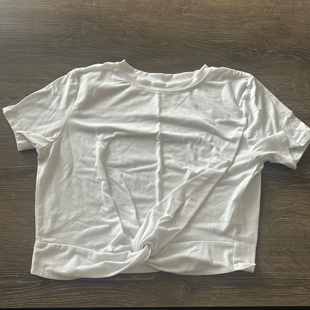 Women’s Front Tie White T-Shirt